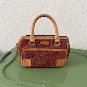 Consuela Sally Brown and Tan Satchel